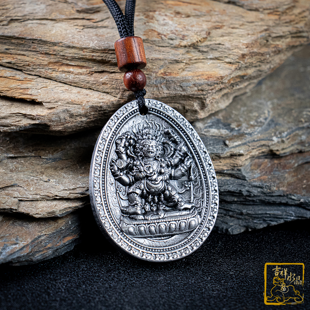 阿勒泰鐵隕石-天鐵隕石大黑天神項鍊 38.4g 驅邪招財