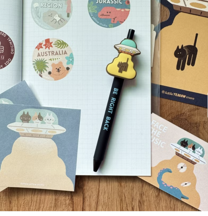 小黃間｜造型軟膠標語筆｜暫時離開