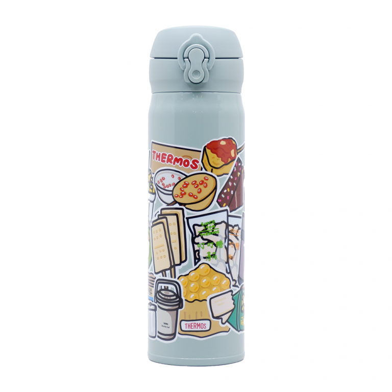 THERMOS 120th anniversary edition hong kong theme by handmadeship vacuum insulated 500ml bottle- light blue