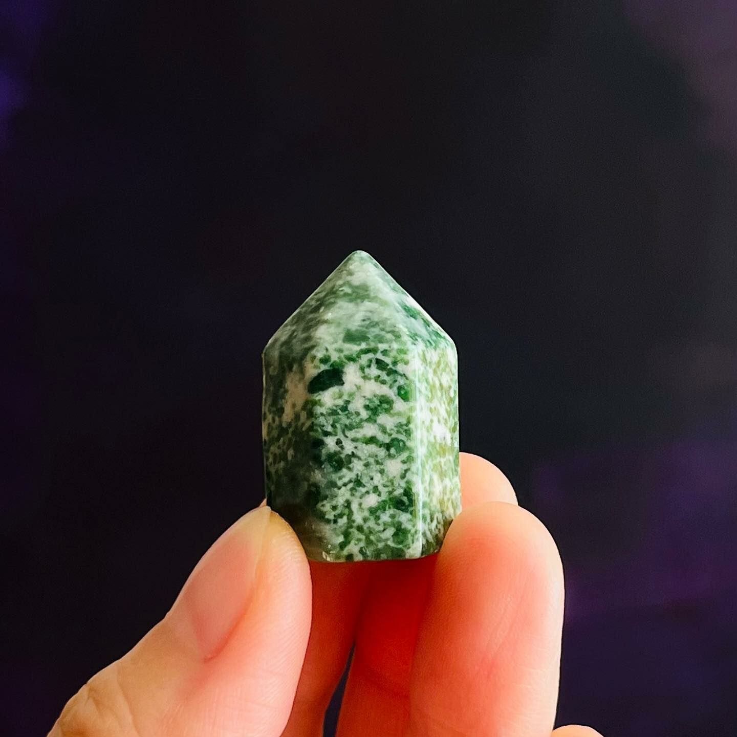 [原石] 樹枝瑪瑙 / 綠點石 迷你小柱