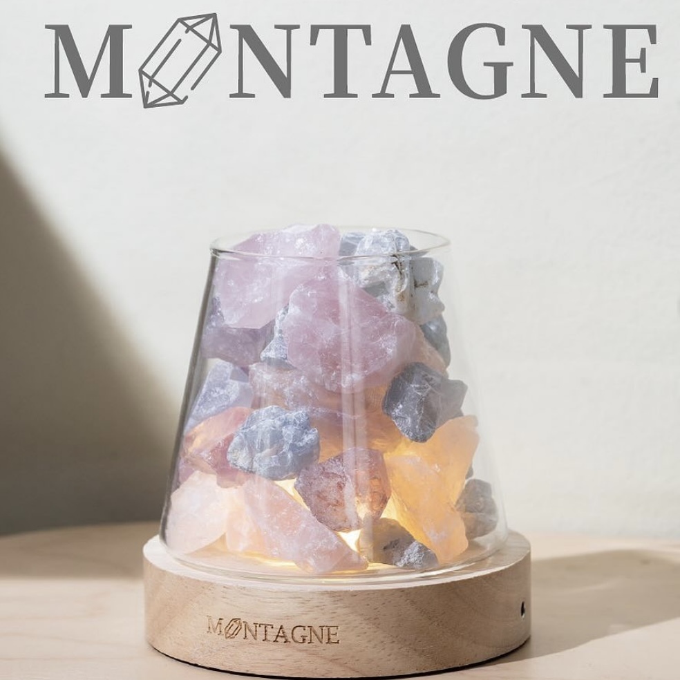 Montagne 富士山水晶擴香組 - 紫藍粉水晶 (連無線燈座）