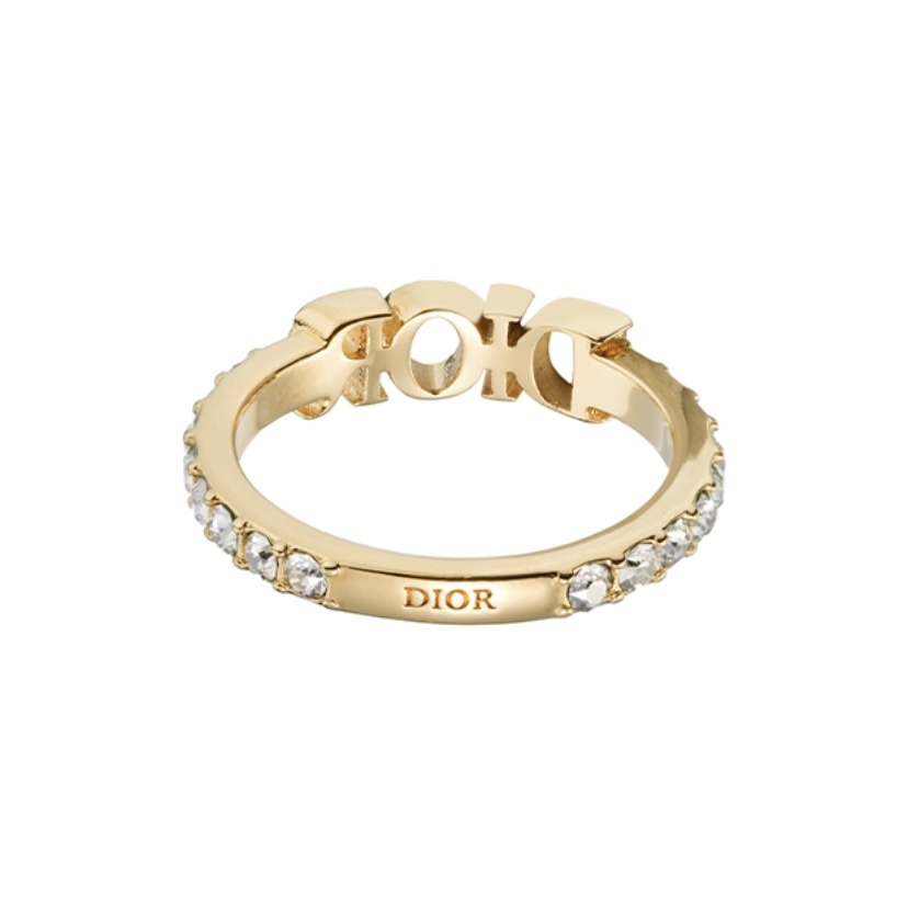 DIOR Revolution 戒指金色飾面金屬和白色水晶