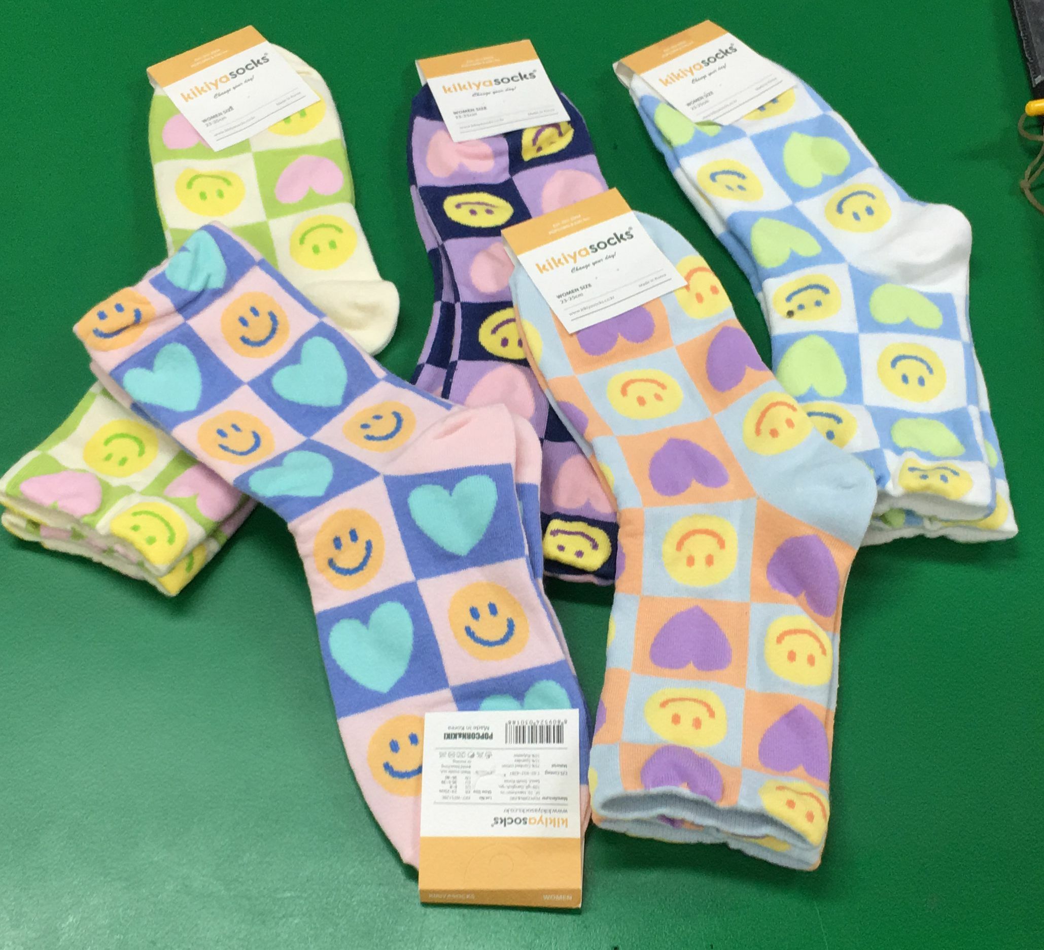 韓國格仔哈哈笑襪 (AT9 592)