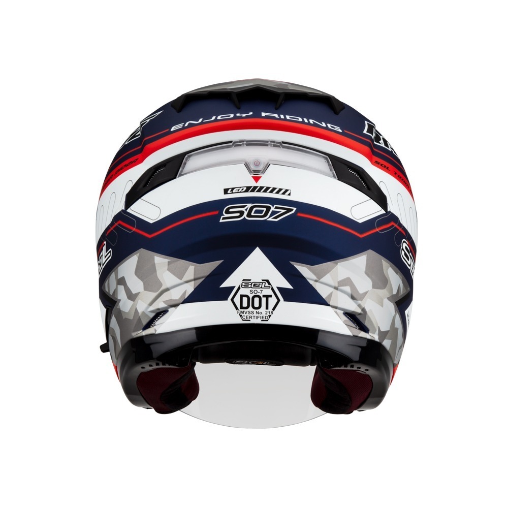 SOL SO-7 極速先鋒 消光藍/紅白銀 彩繪 3/4罩式 內墨片