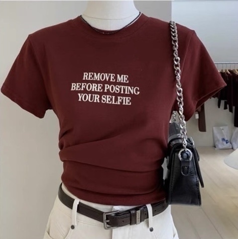 557 磨毛英文字短T