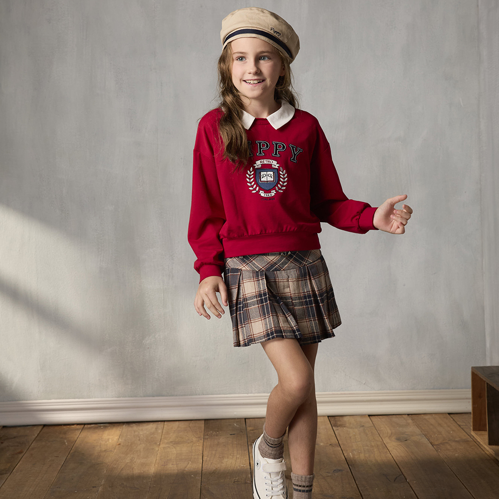 PIPPY 氣質學院風字母翻領上衣 紅