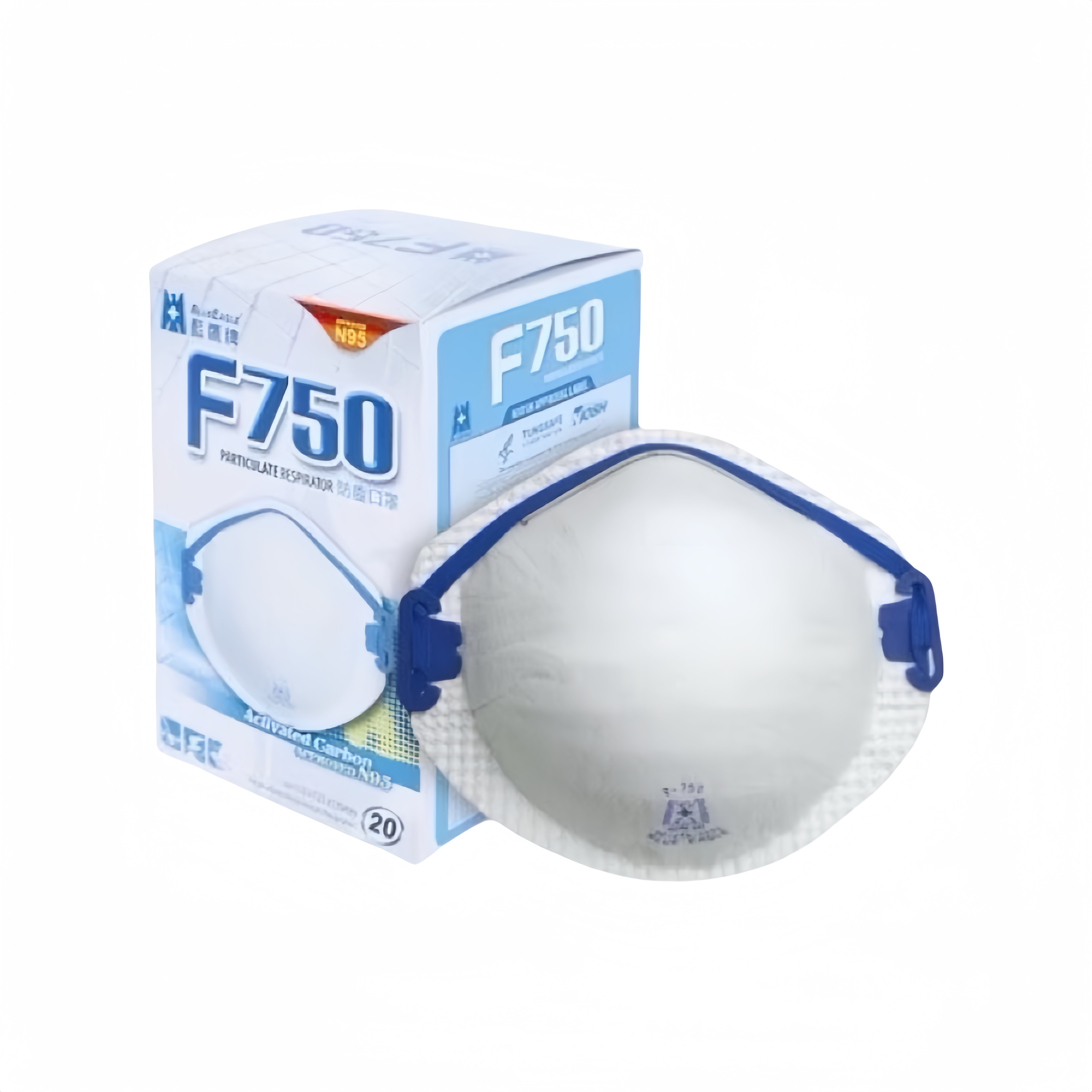 藍鷹牌防塵口罩 F-750 防護微細粉塵口罩 N95 口罩 20/個
