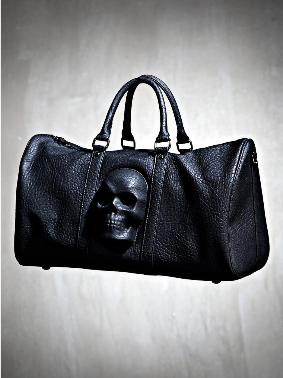 壓花骷髏波士頓包 旅行包
