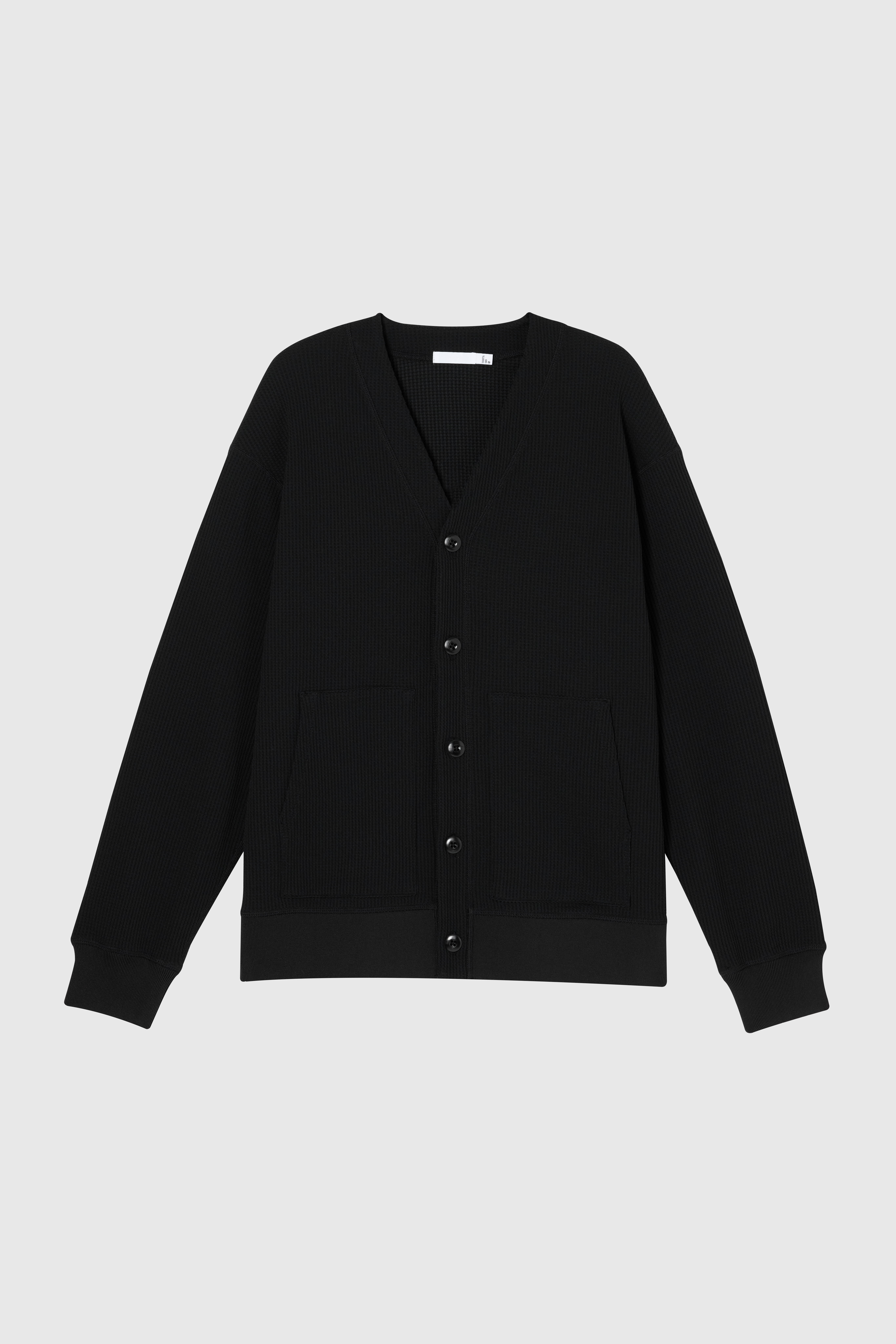 WAFFLE 開襟外套 男（黑）