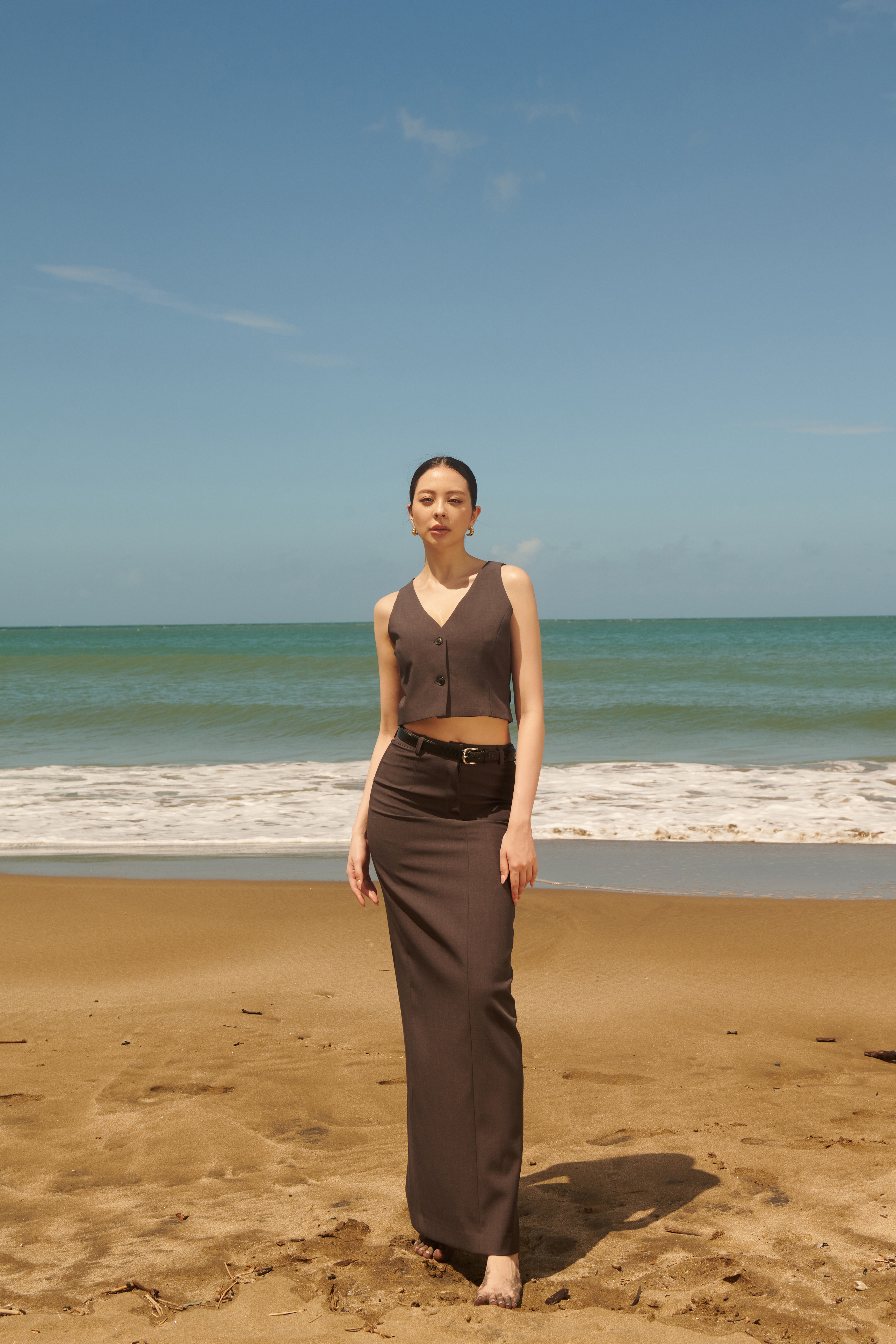 西裝套裙-單長裙(黑S現貨)