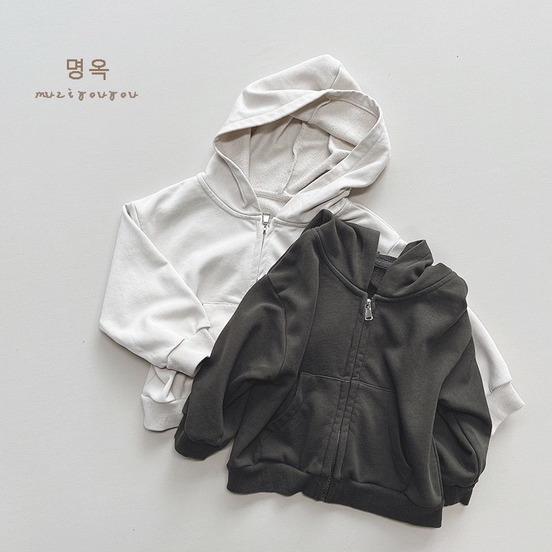 簡約素面休閒連帽外套