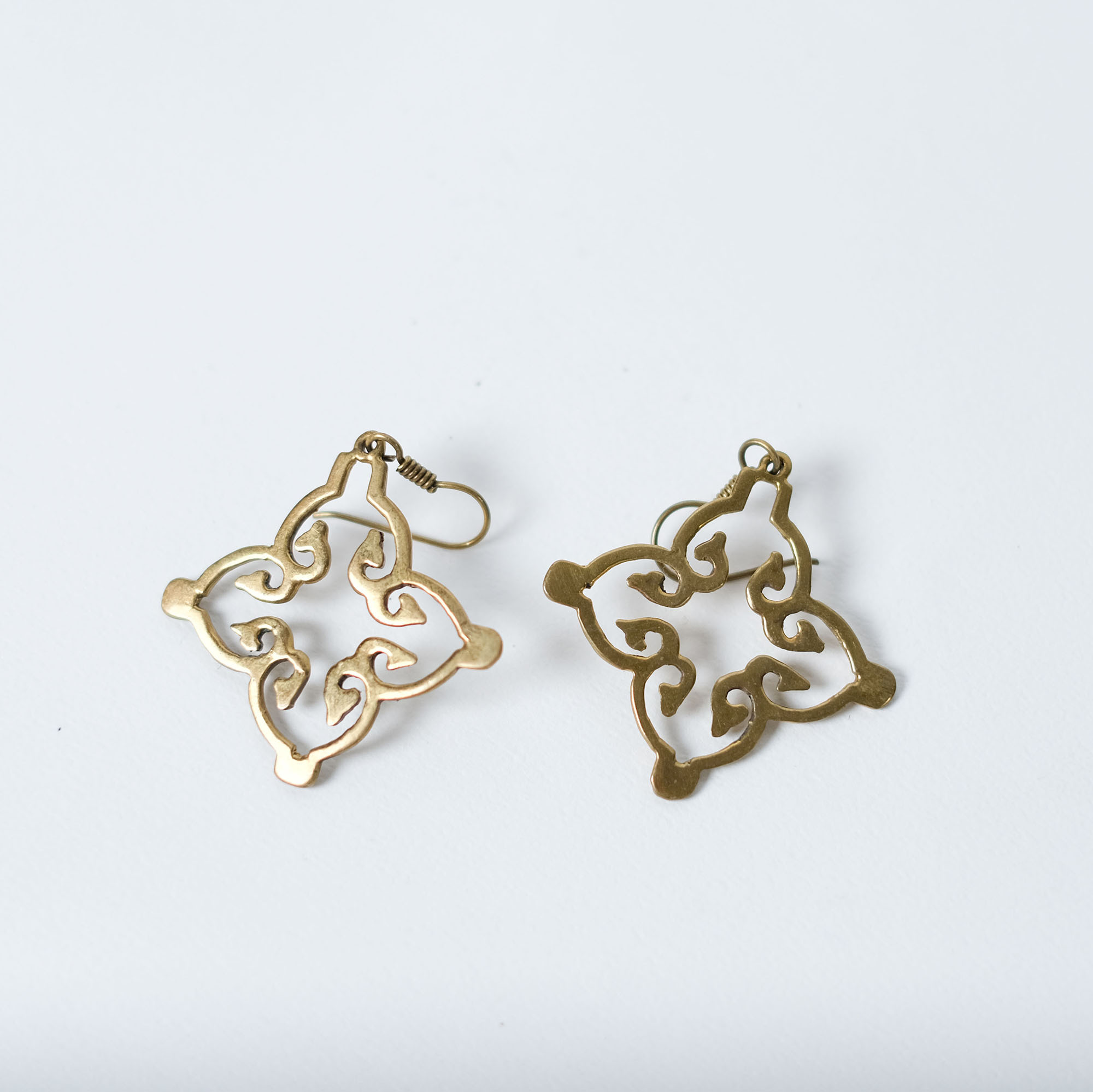 子彈再生金屬｜耳環 - 四方｜ 柬埔寨