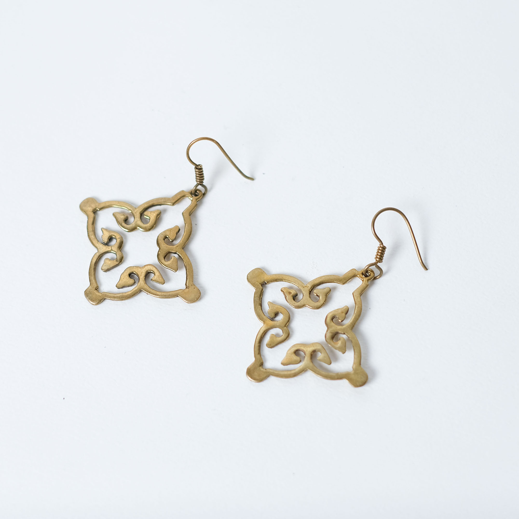 子彈再生金屬｜耳環 - 四方｜ 柬埔寨