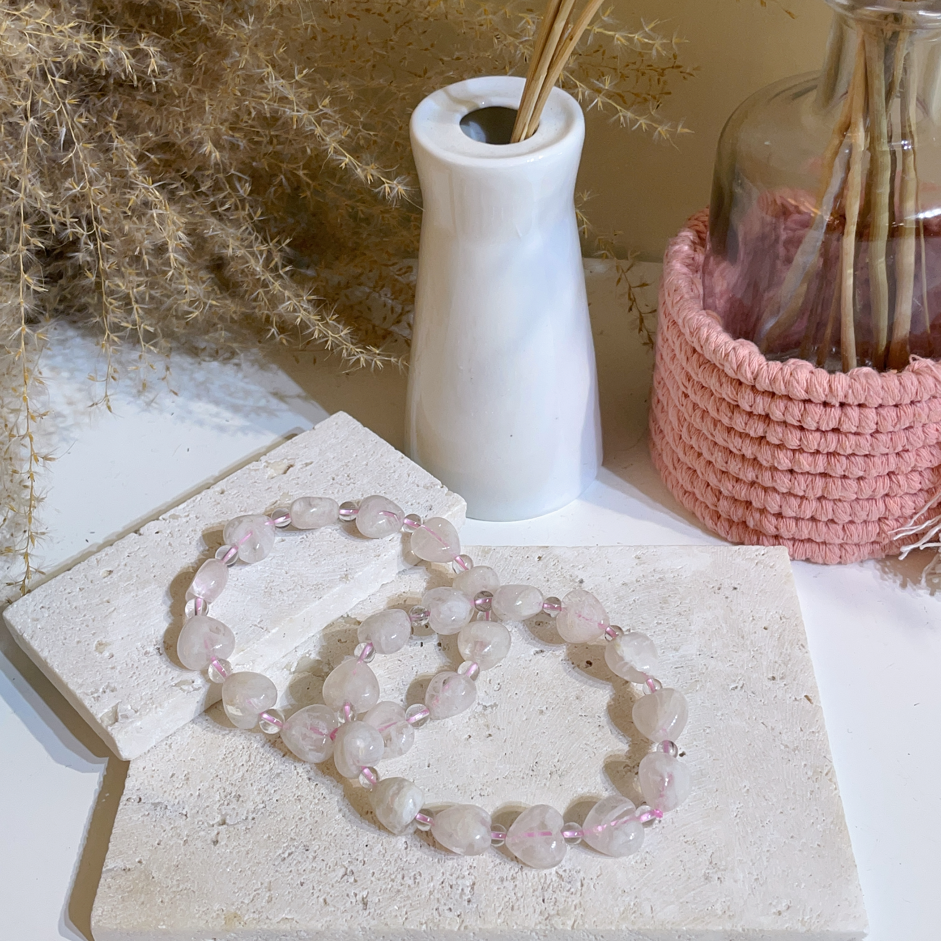 雪花幽靈心心手串 12mm