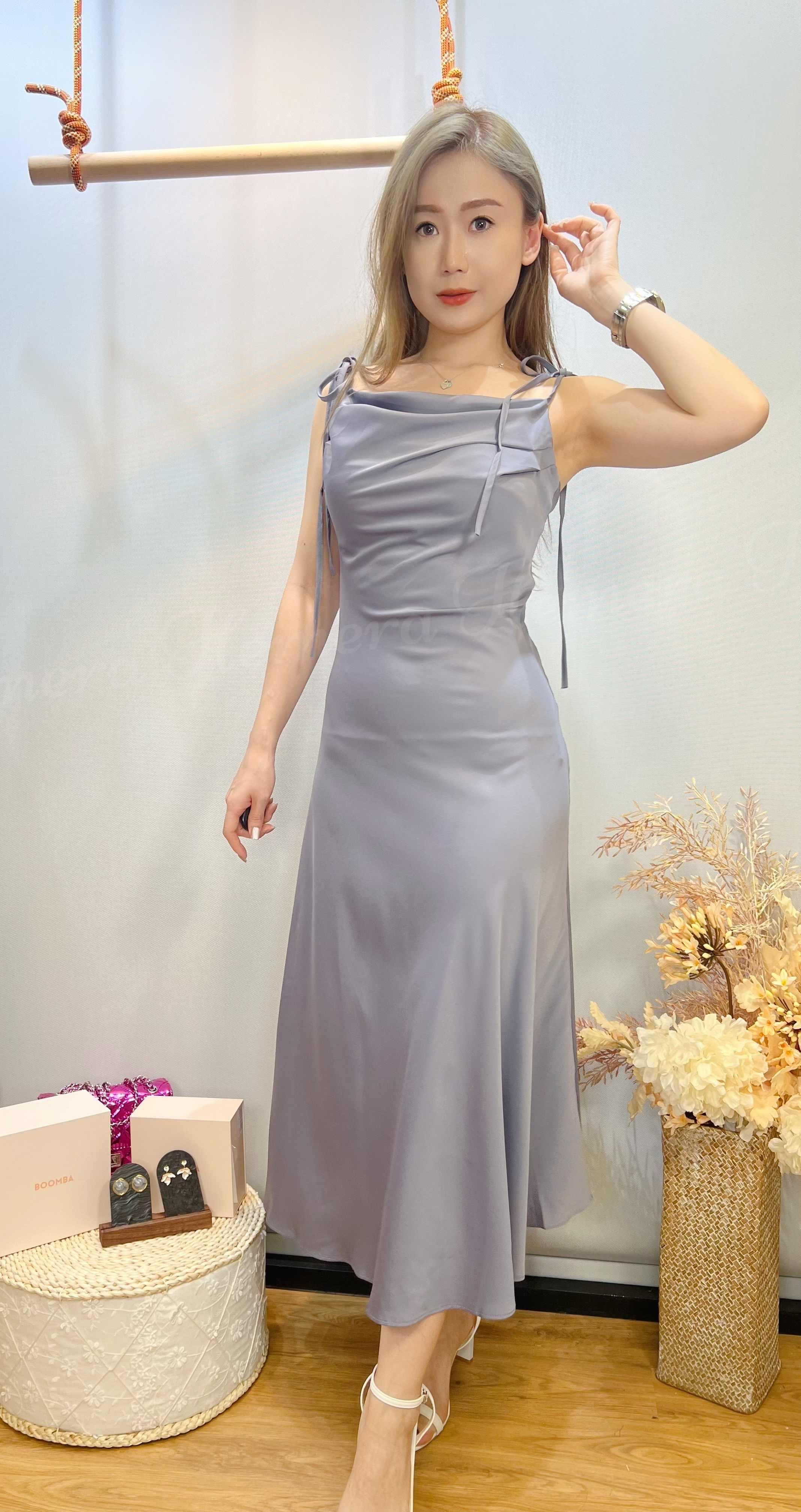 DR24S0921 女神絲質連身裙