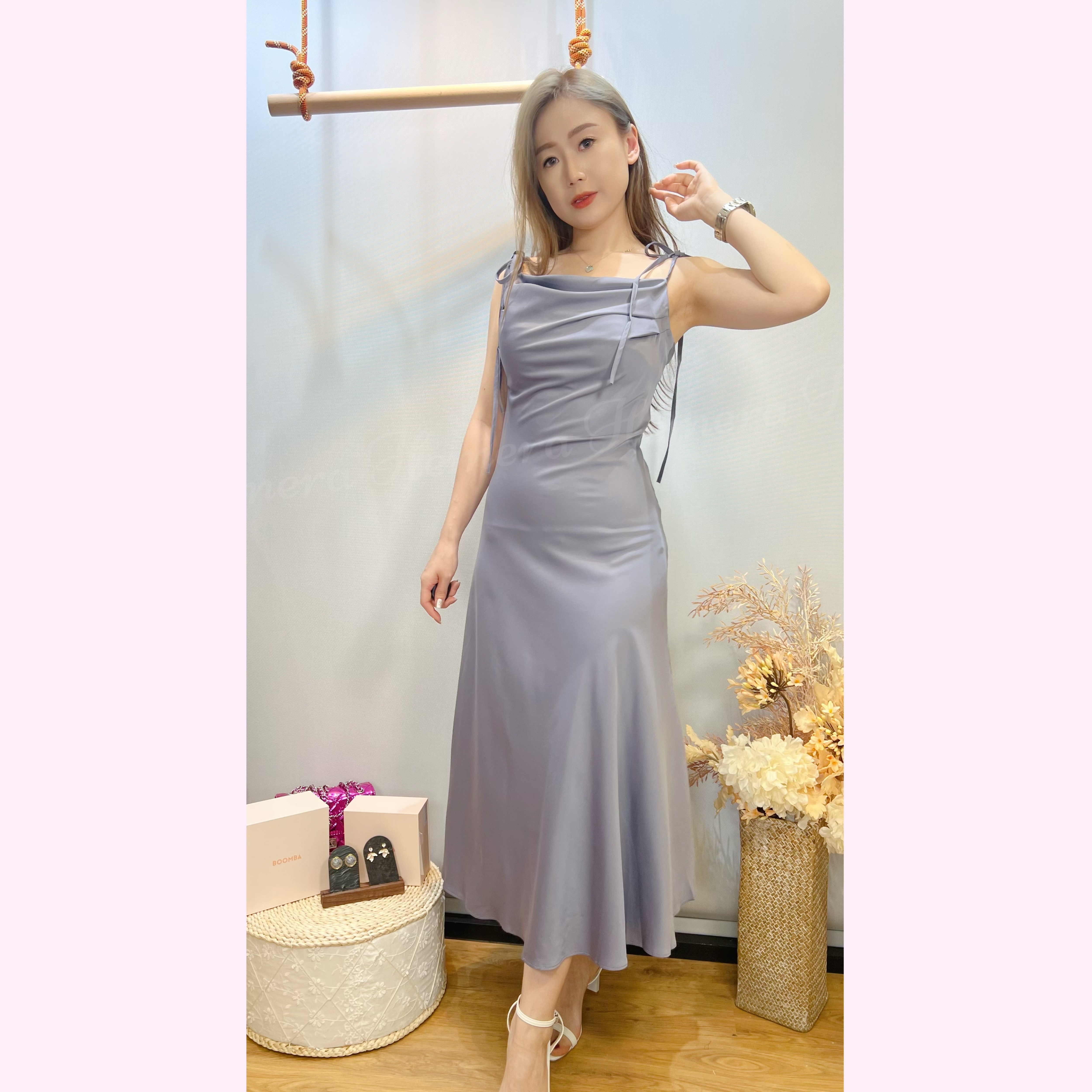 DR24S0921 女神絲質連身裙