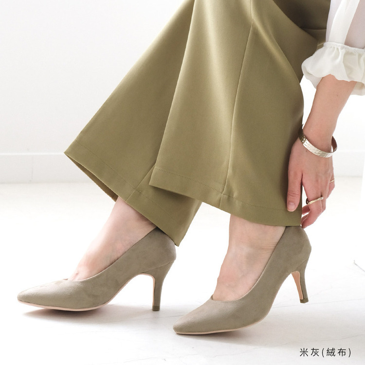 健步如飛人氣尖頭7公分高跟鞋 超好走女鞋 秋冬｜二十色【CX1104】米灰(絨布)