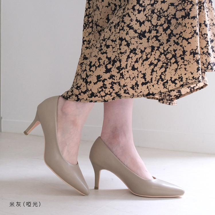 健步如飛人氣尖頭7公分高跟鞋 超好走女鞋 秋冬｜二十色【CX1104】米灰(啞光)