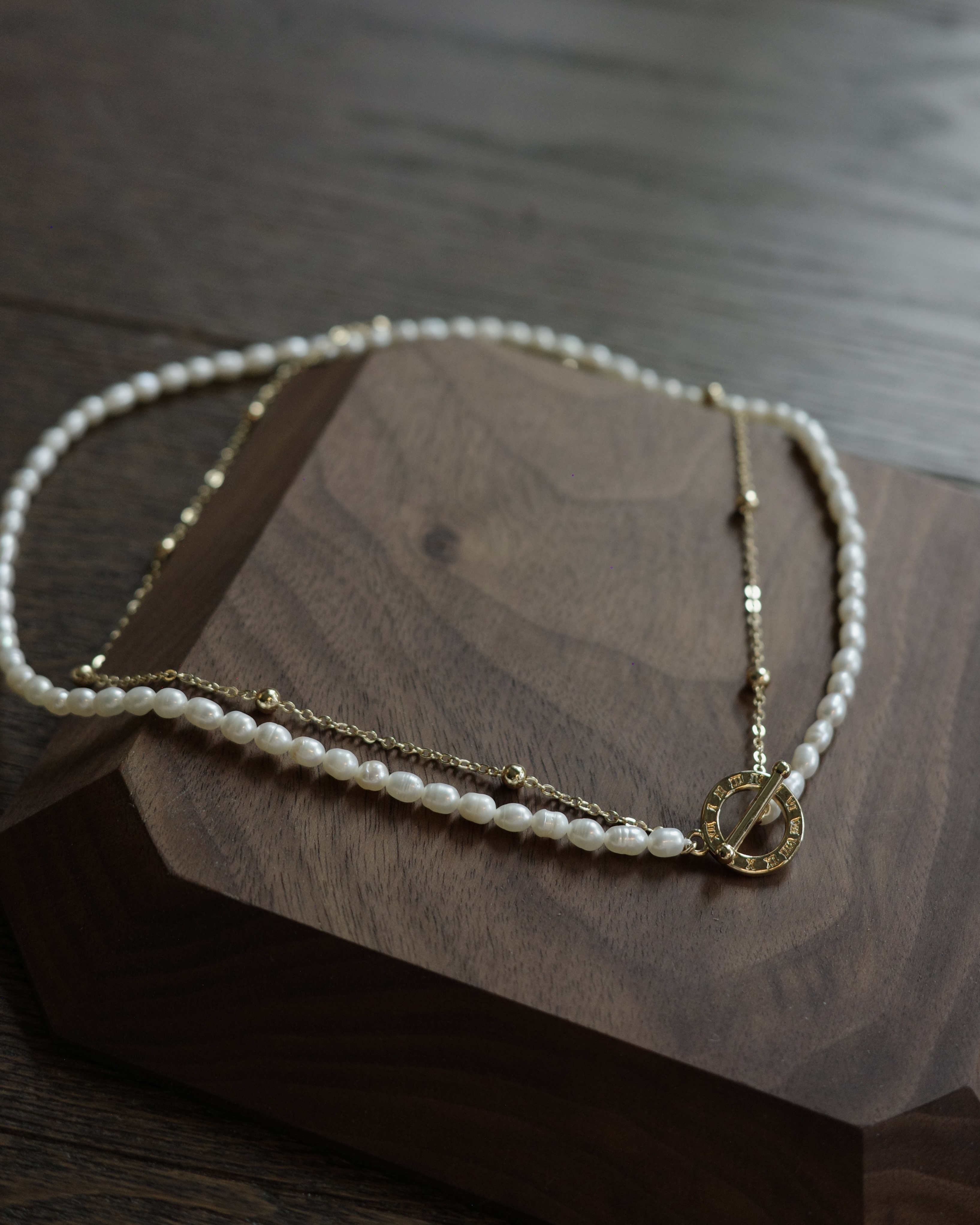 金屬雙層珍珠項鍊