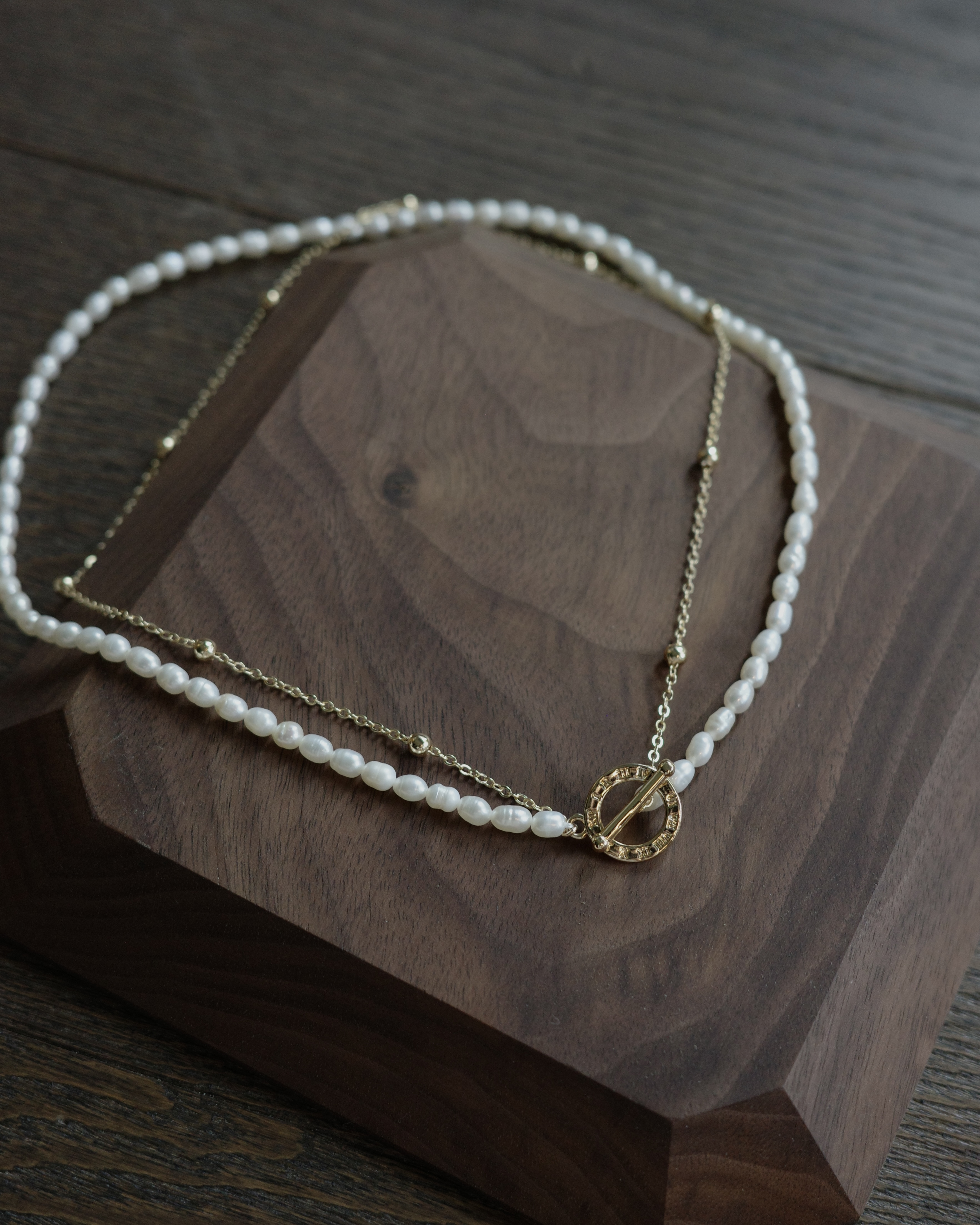 金屬雙層珍珠項鍊