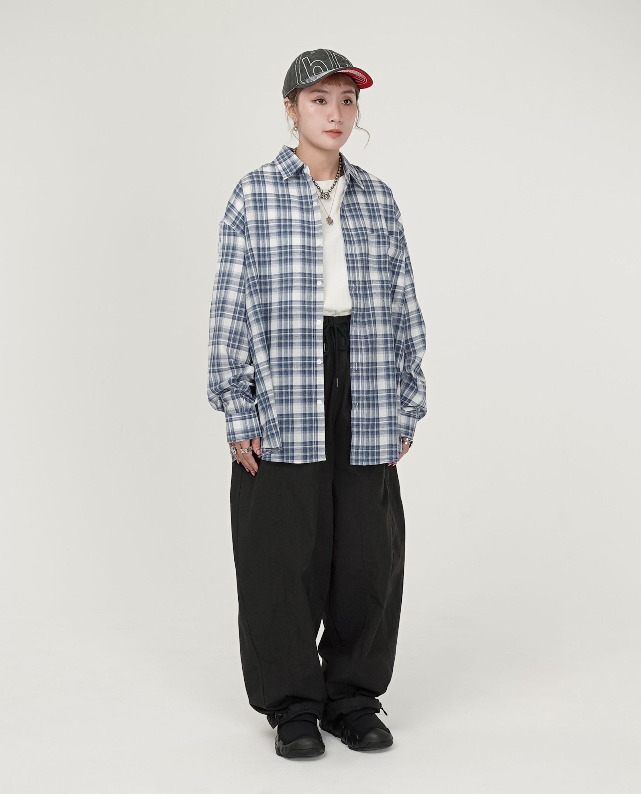 綁繩前雙車線水洗滑料下可縮褲