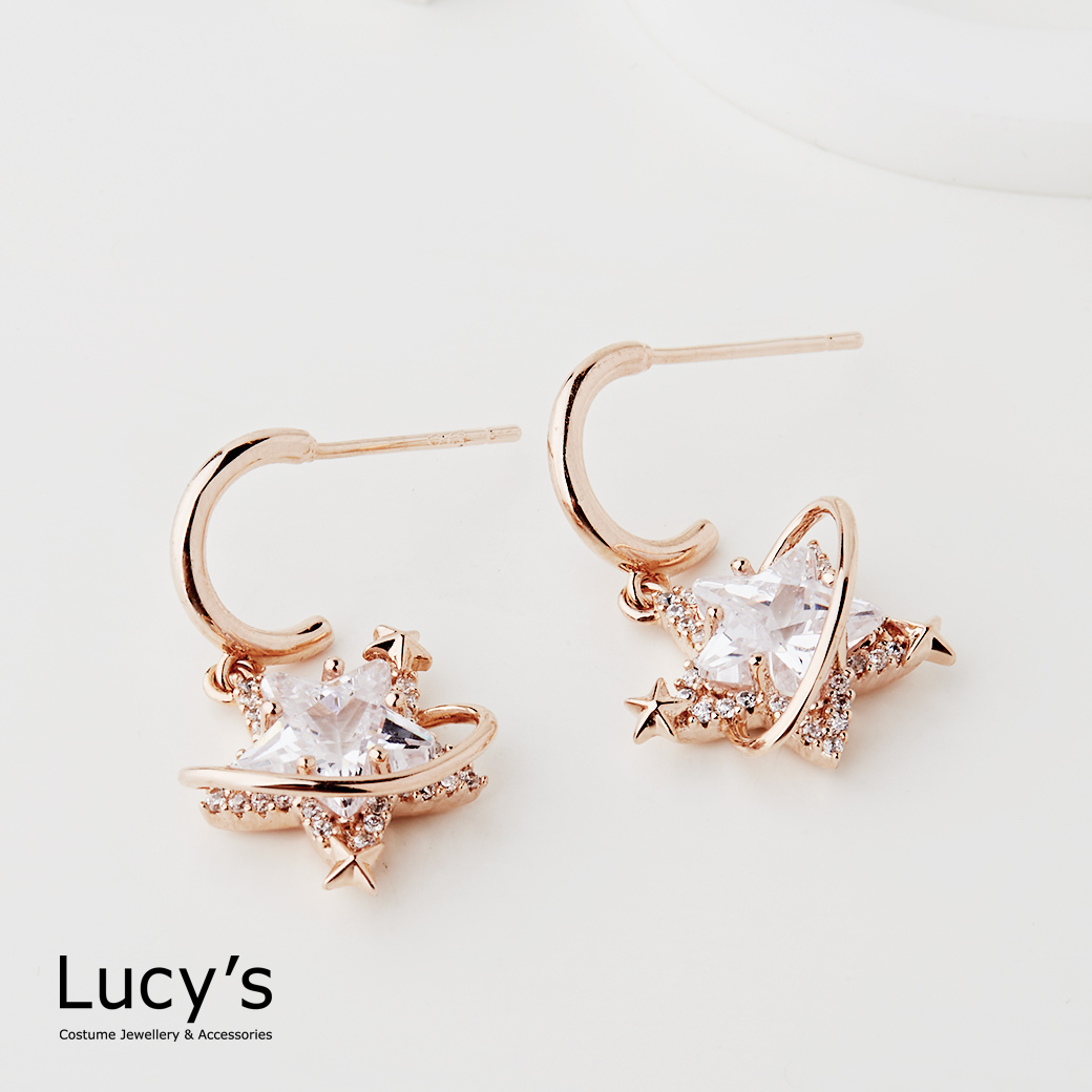 閃耀星鋯石 耳環 (二色) (113242/113244)