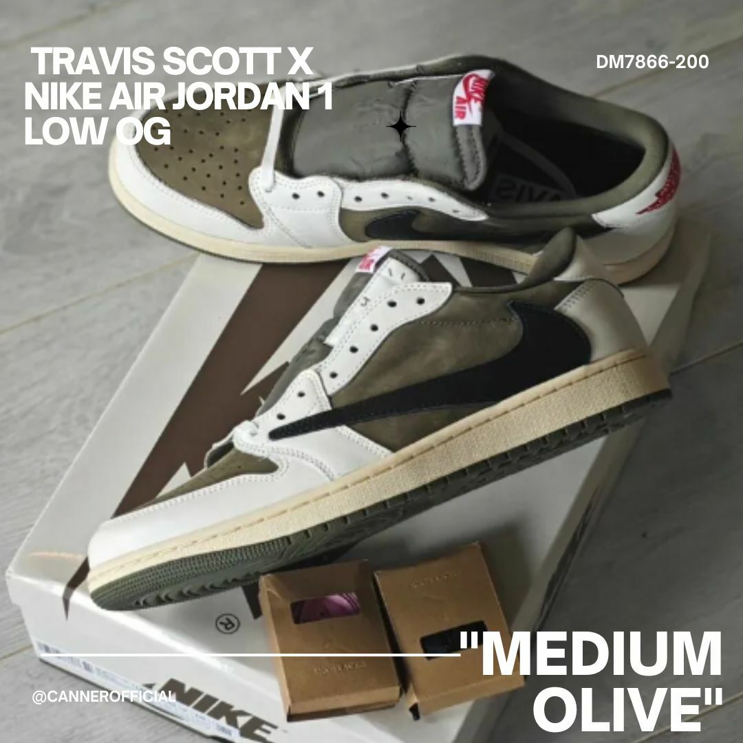 Travis Scott x AJ1 Low 聯名 倒鉤  橄欖綠 DM7866-200