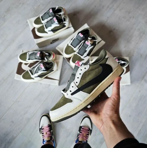 Travis Scott x AJ1 Low 聯名 倒鉤  橄欖綠 DM7866-200