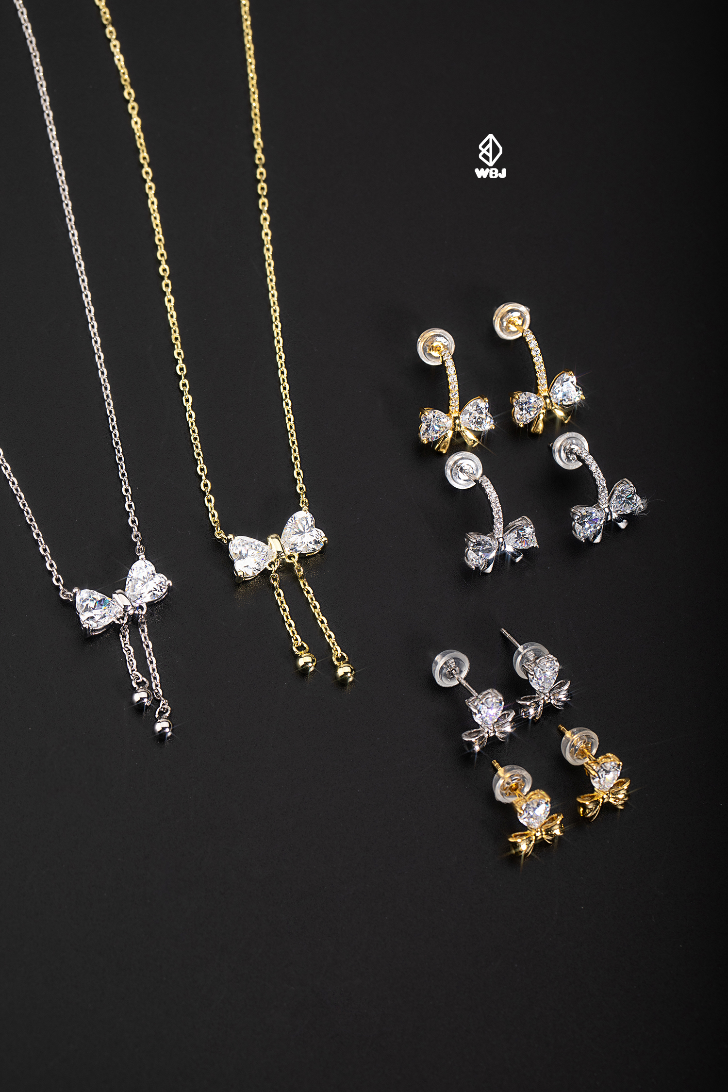 蝴蝶結系列 項鍊耳釘套組88折