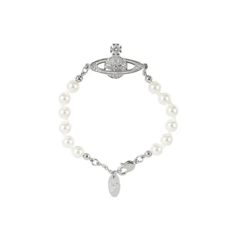 VIVIENNE WESTWOOD 浮雕 黃銅 土星 珍珠 手鏈