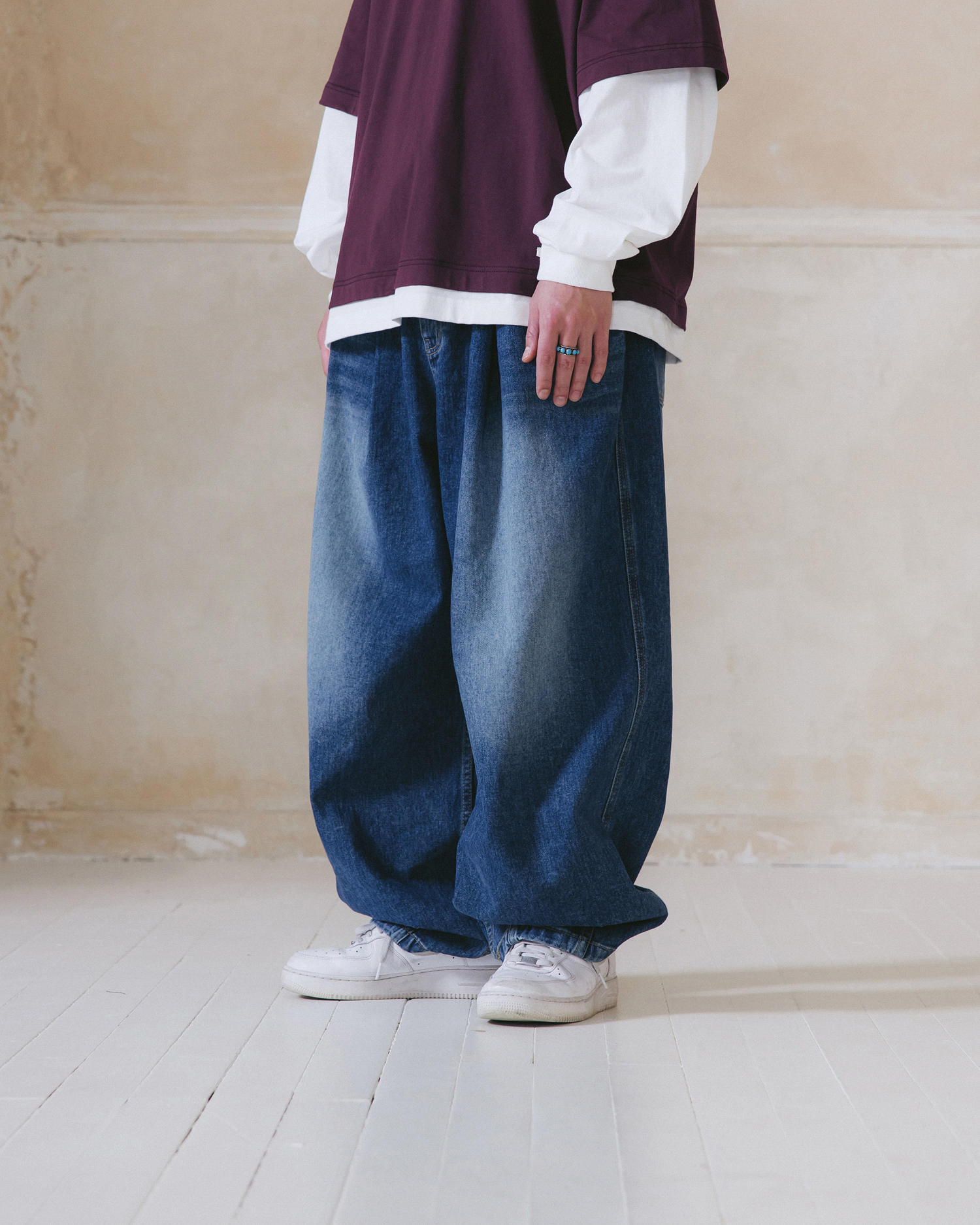 2024AW ANGLAN Tin Denim Washing Balloon Pants 牛仔寬版 氣球褲 現貨
