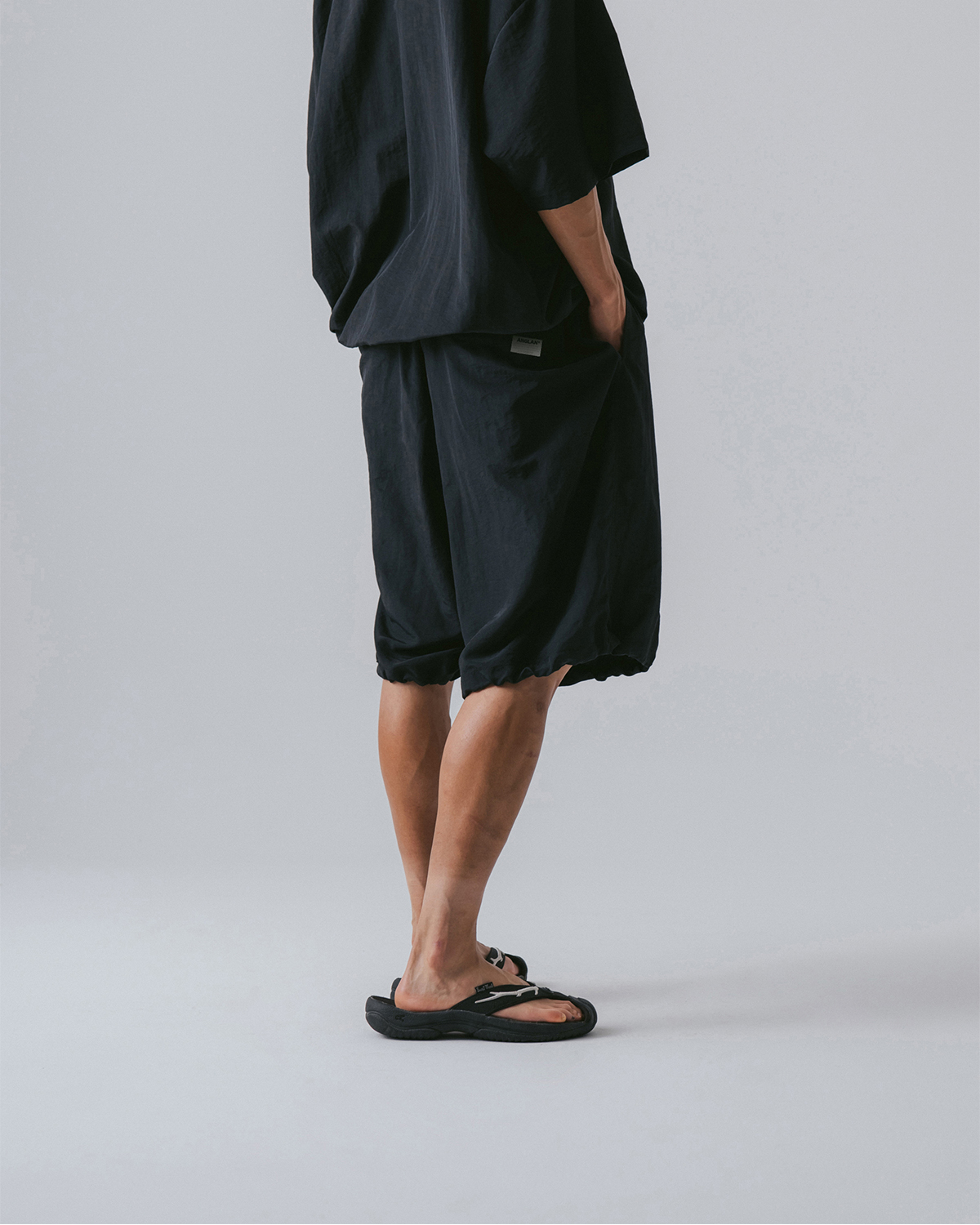 2024SS ANGLAN Ring Nylon string half pants 氣球褲 寬版 五分褲 現貨