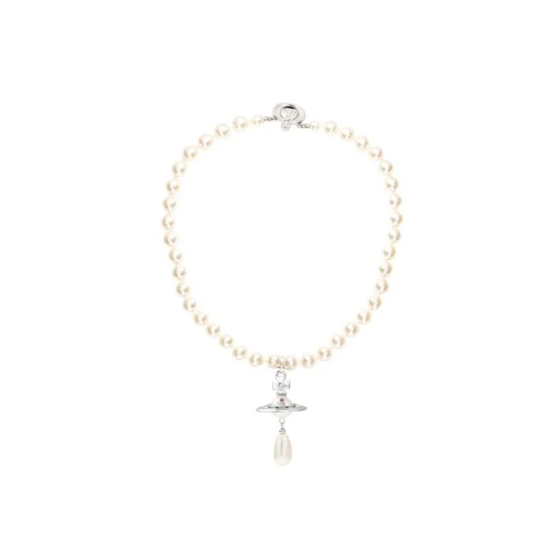 VIVIENNE WESTWOOD One Row 土星吊墜 水滴仿珍珠 吊墜 項鍊 頸鏈 項鍊