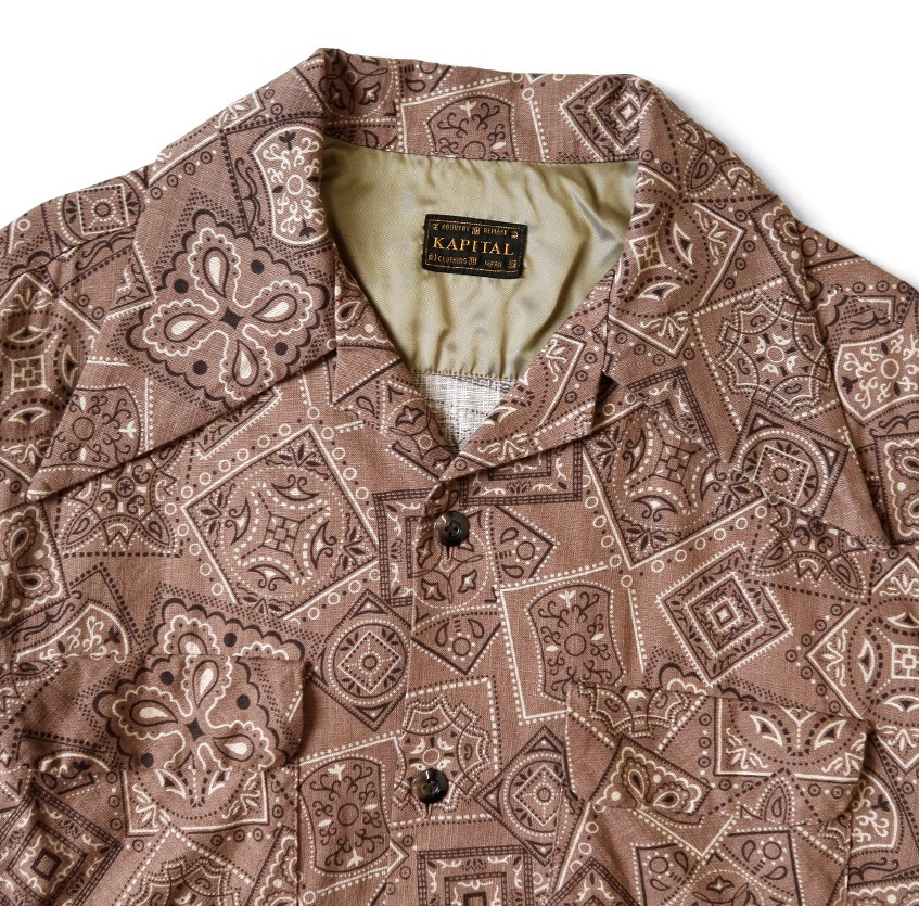 KAPITAL 2024 A/W COOKIE BANDANA PATTERN WRNGLE COLLAR BOARD SHIRT L/S - PRE ORDER ITEM (預訂中)
