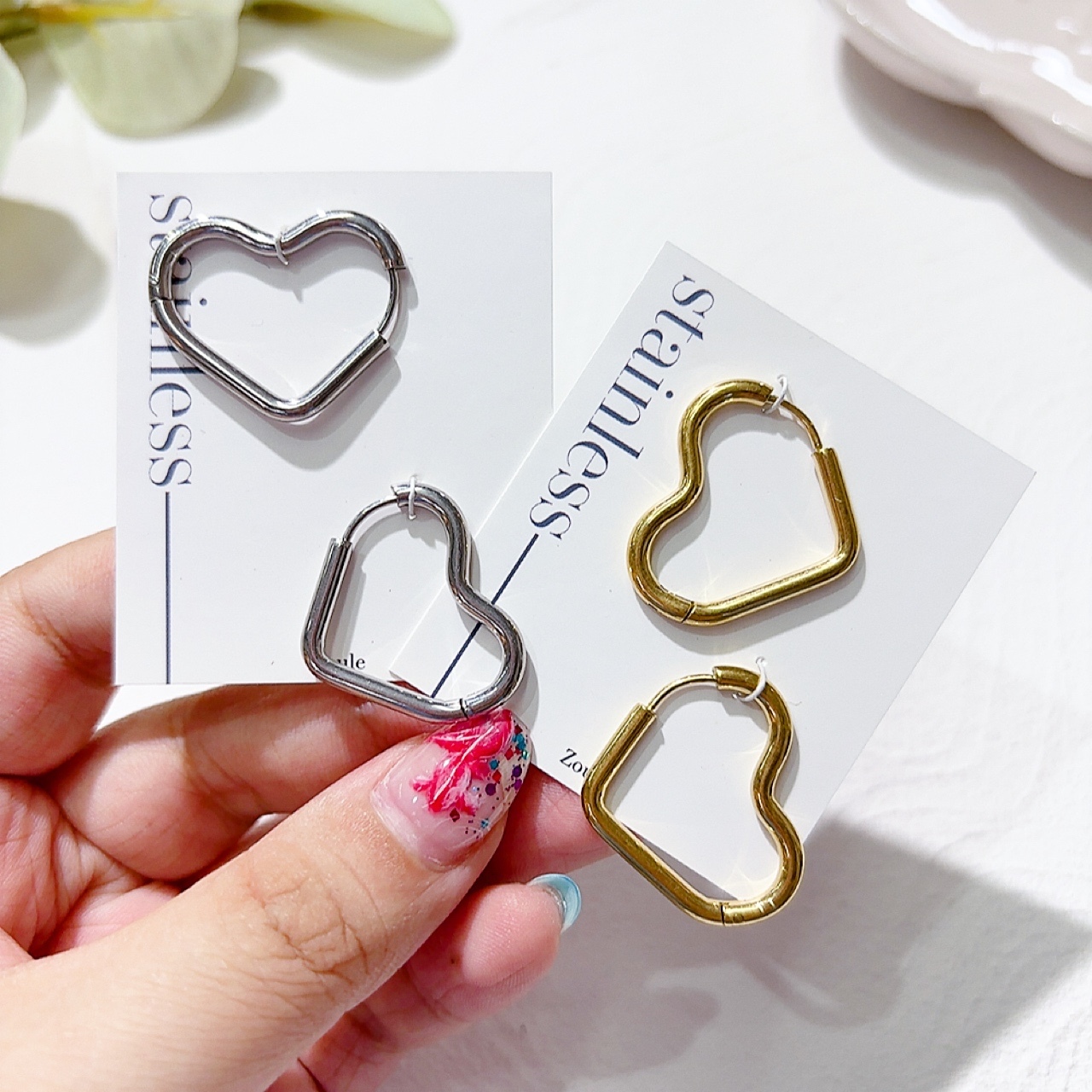 心形耳環 (Stainless)