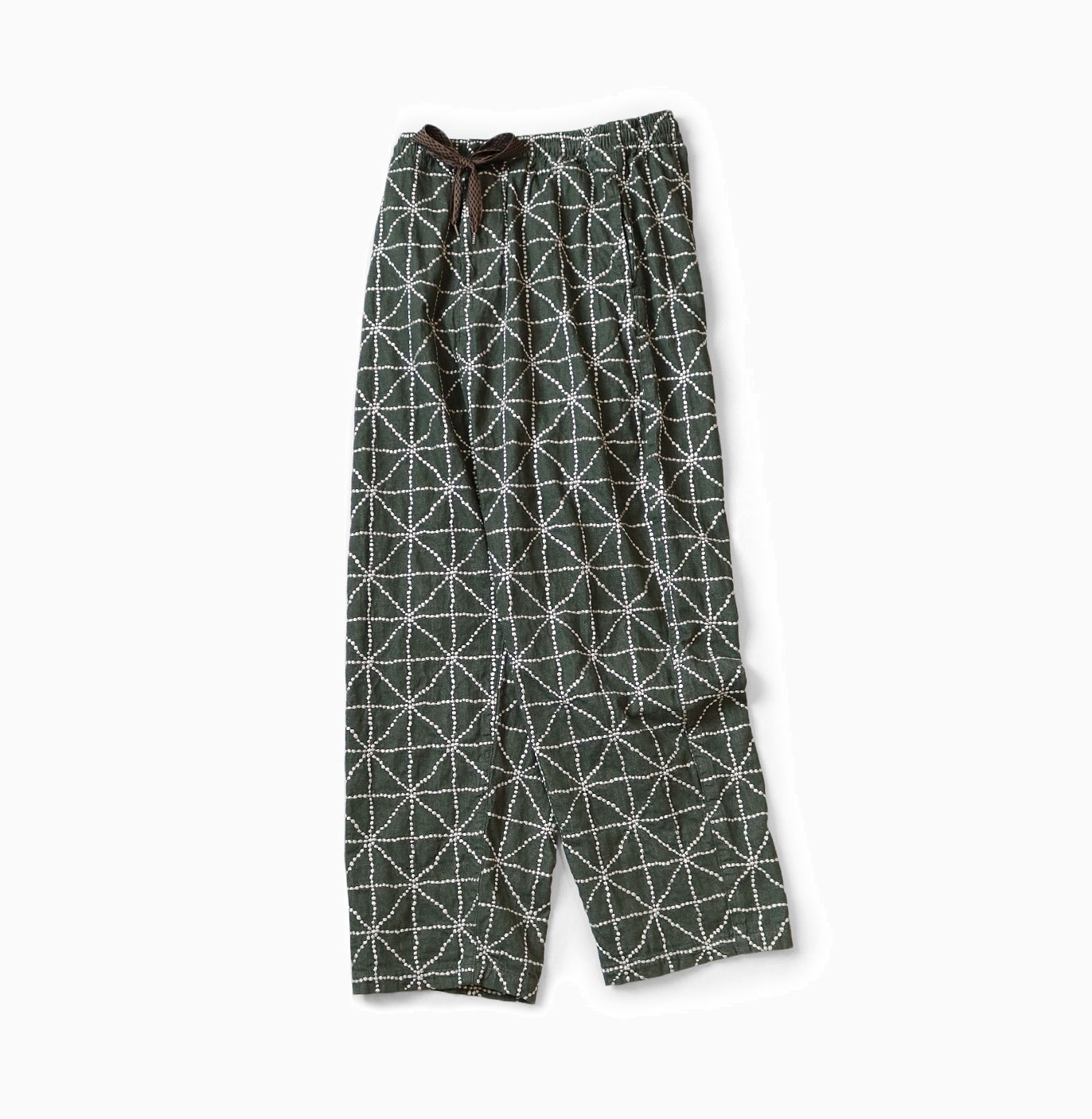KAPITAL 2024 A/W FOLK-DOJO EMBROIDERED EASY PANTS - PRE ORDER ITEM (預訂中)