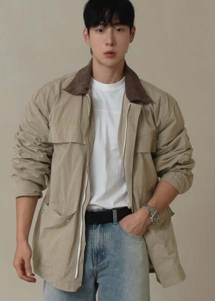 大口袋工裝外套