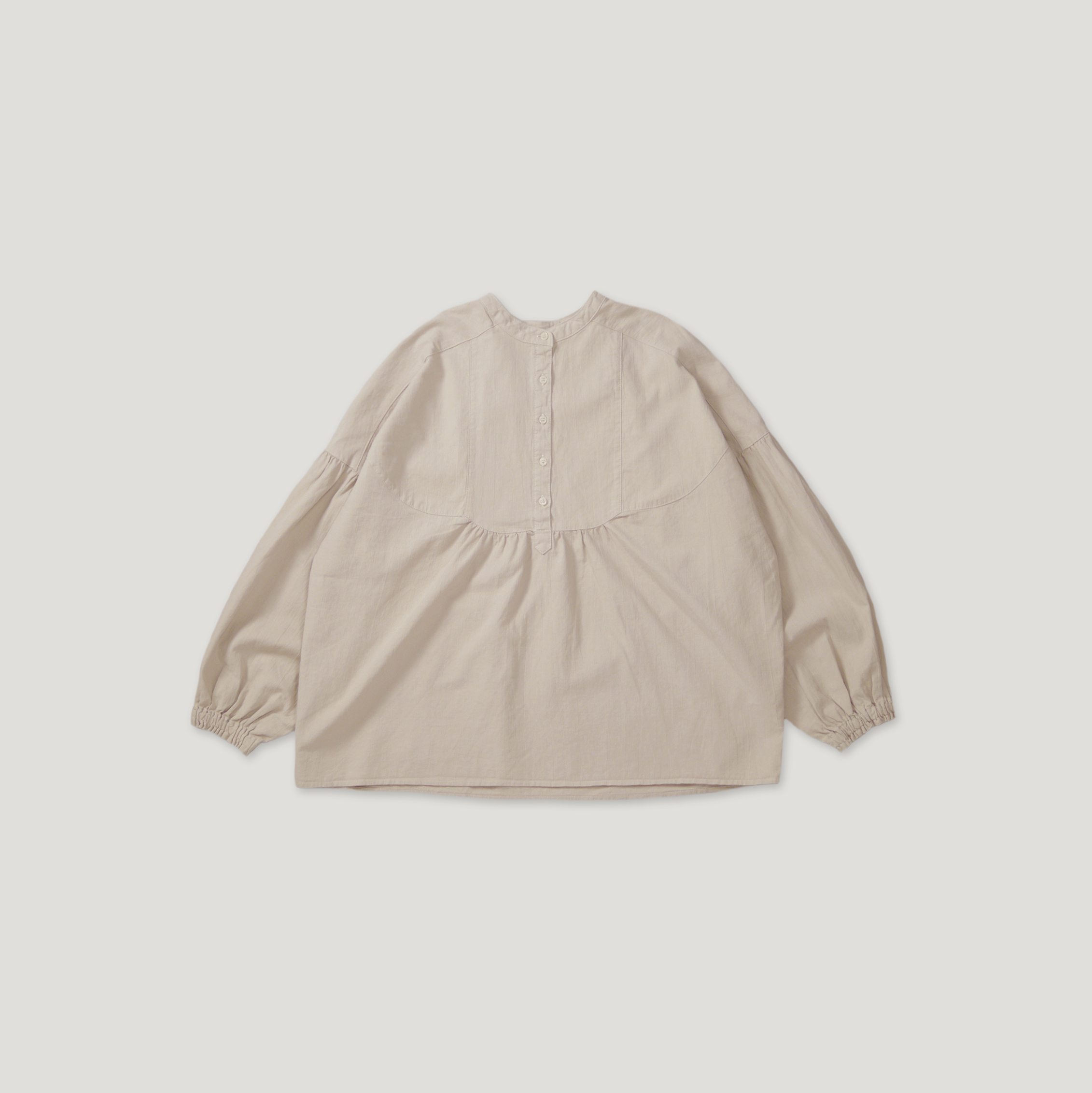 J.P.L. 立領牛津紡澎袖弧形襯衫 ╭ 3色 ╮