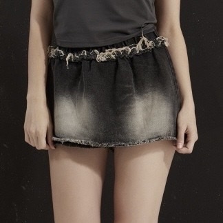 [GATELESS] COVER DENIM SKIRT