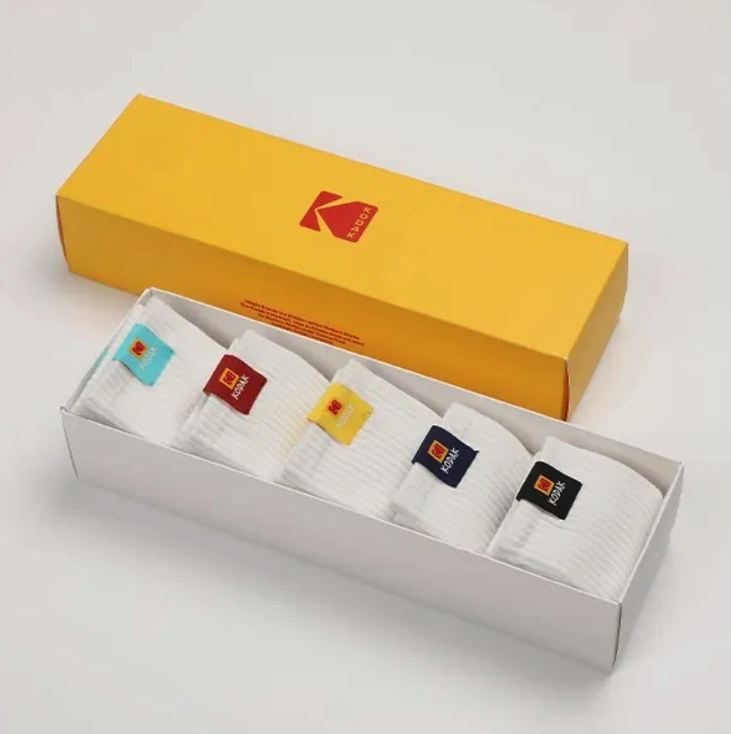 【現貨】Kodak COLOR CREW SOCKS 柯達 小logo襪 五件組 25年 K5343LSC26