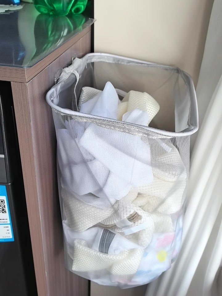 可折疊式污穢衣物掛籃 髒衣籃 髒衣簍 衣服收納 籃壁 掛牆式 可折疊 浴室換洗 裝衣服 家用 洗衣籃