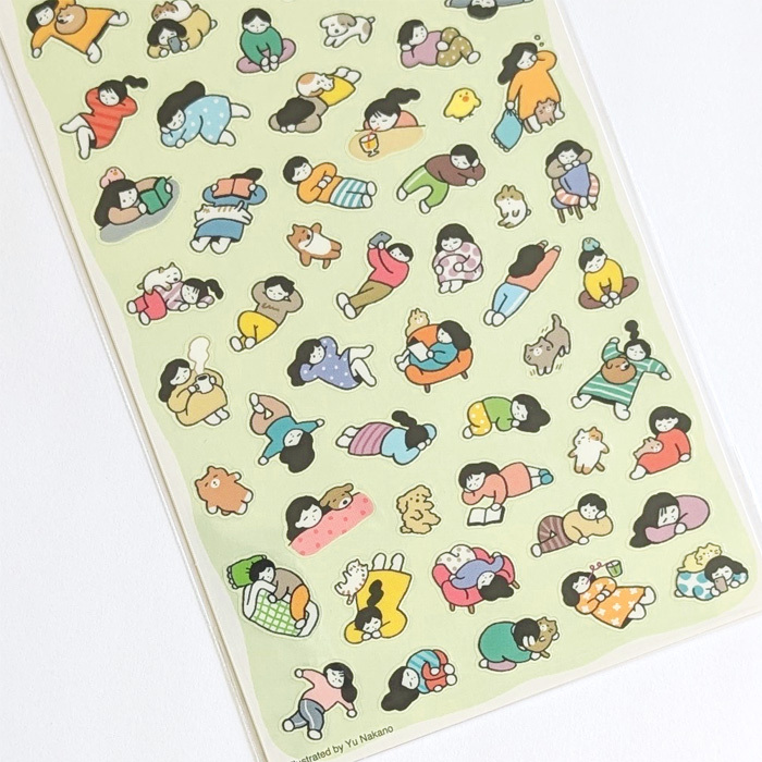 休日 慵懶假期 seals 迷你透明貼紙｜日本Mind Wave