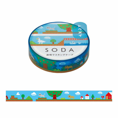 點陣 Soda透明PET膠帶 寬10MM ｜KING JIM