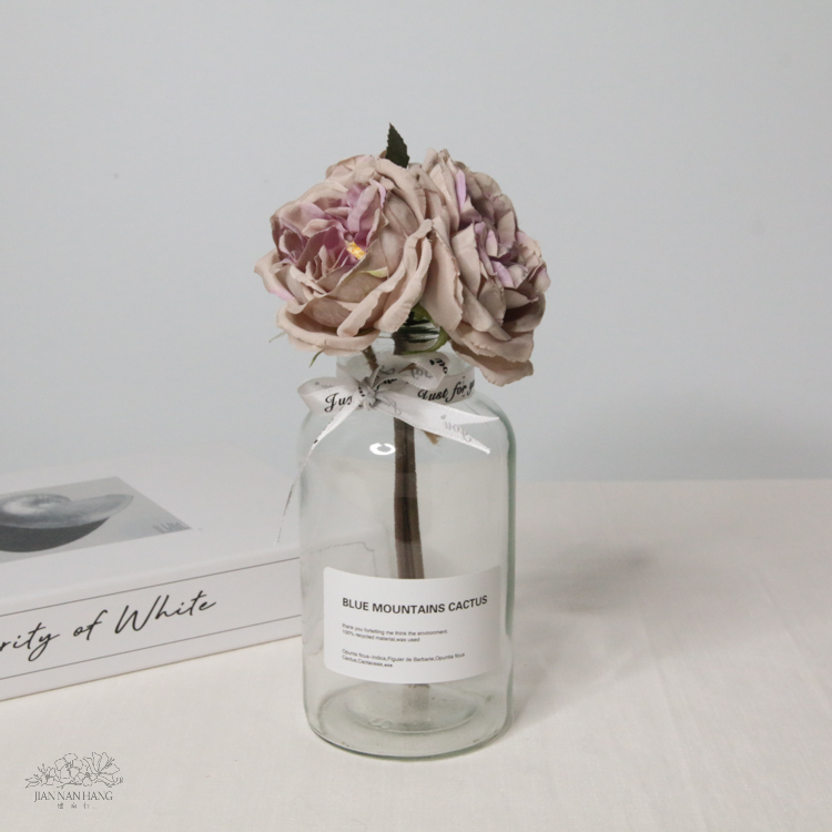 人造花 玫瑰束 淺紫