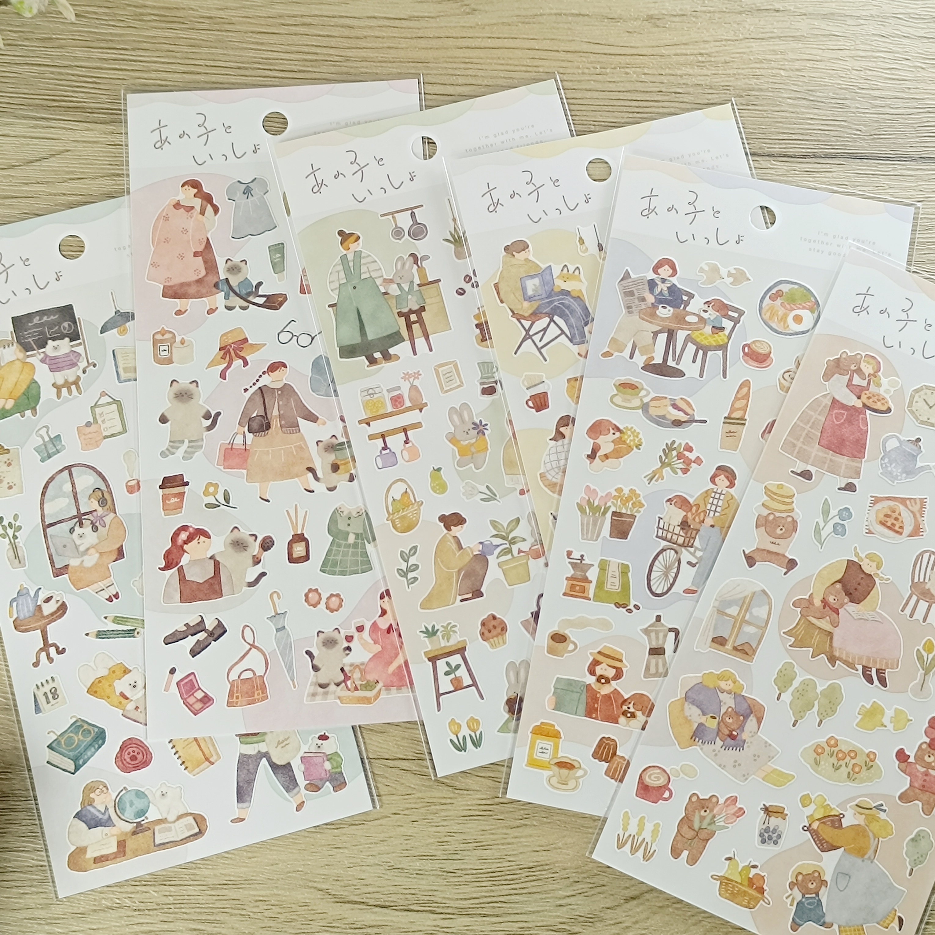 日本MIND WAVE 與那個女孩 和紙裝飾貼紙 共六款