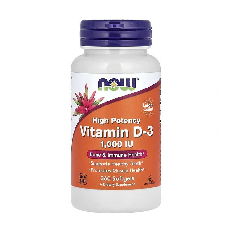 Now Foods, Vitamin D-3, 1000 IU, 360 Softgels