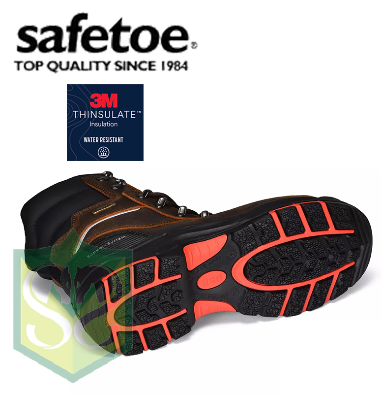 Safetoe H-9552 3M Thinsulate Insulation Water Resistant Safety Boots (Brown) S7S SR CI HI FO HRO