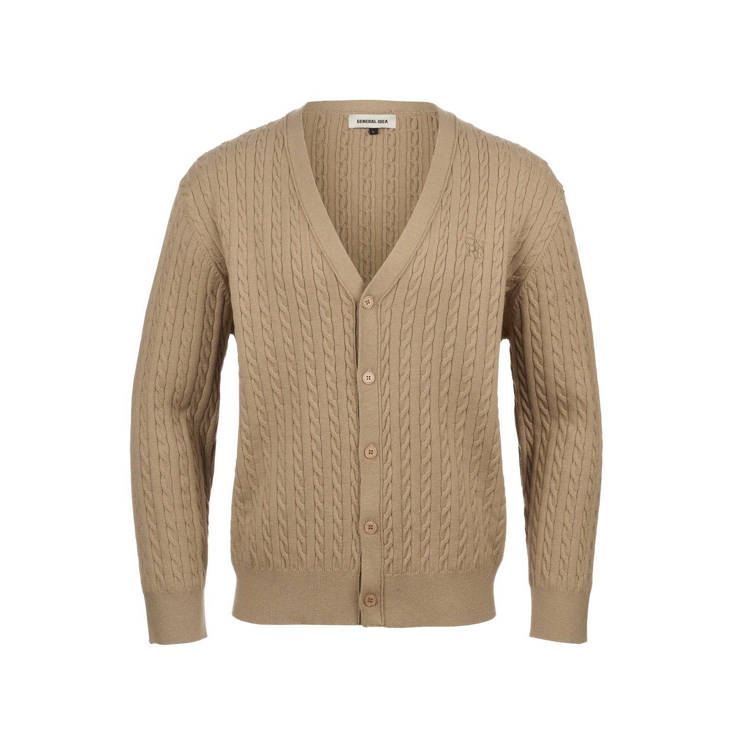 [GENERAL IDEA] MAN ESSENTIAL LOOSE-FIT CABLE V-NECK CARDIGAN