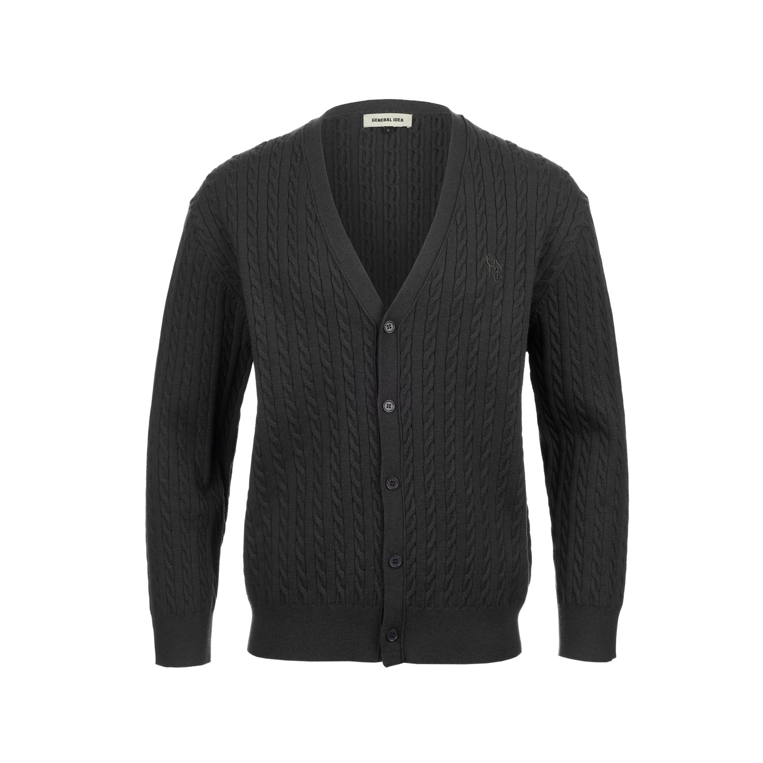 [GENERAL IDEA] MAN ESSENTIAL LOOSE-FIT CABLE V-NECK CARDIGAN
