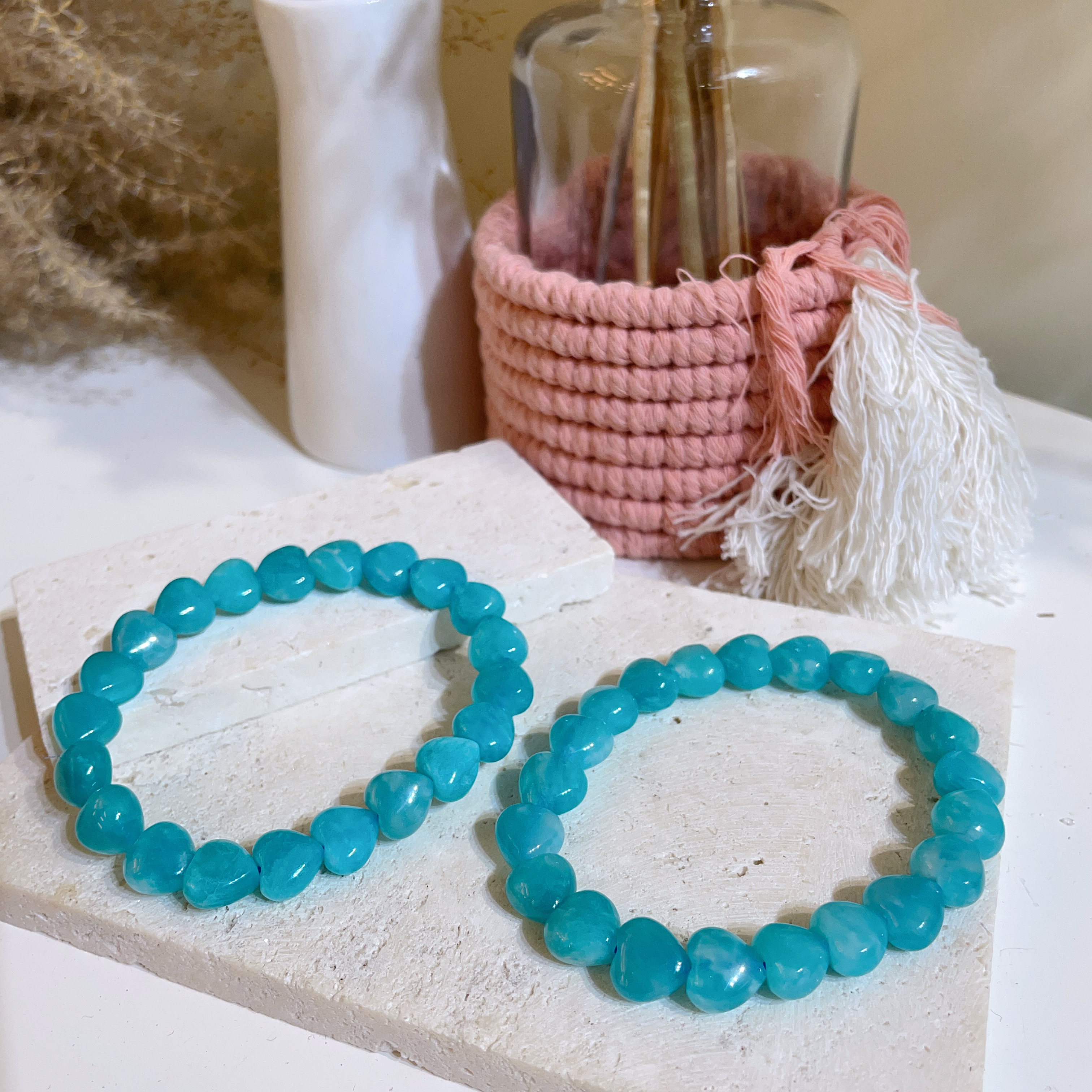 天河石心心手串 9+mm